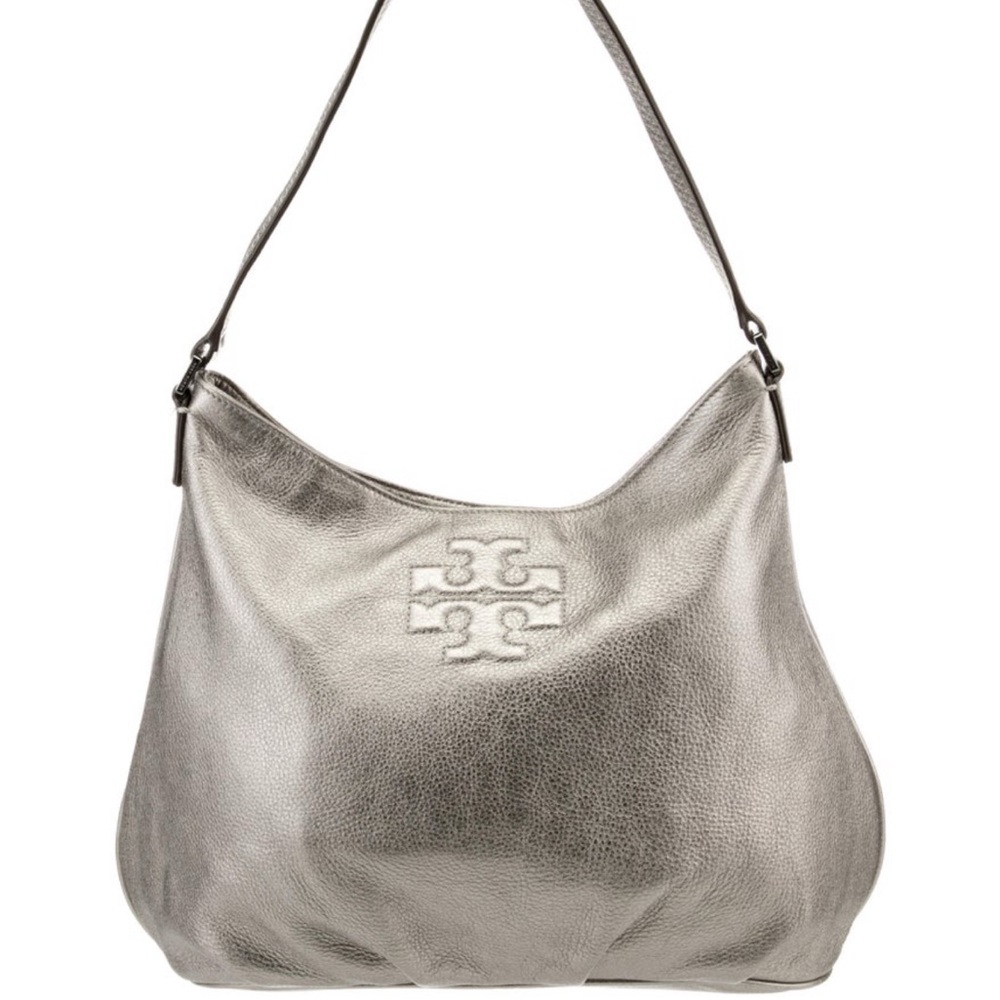 Tory Burch Silver Hobo Bag Classic Design pre-loved
